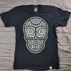 Johnny Cupcakes Day Of The Dead Mens Medium Black Short Sleeve T Shirt Cool